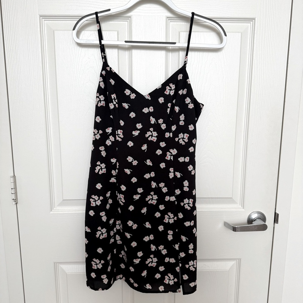 French Connection Black Floral Sweetheart Sleeveless Mini Dress Size 8